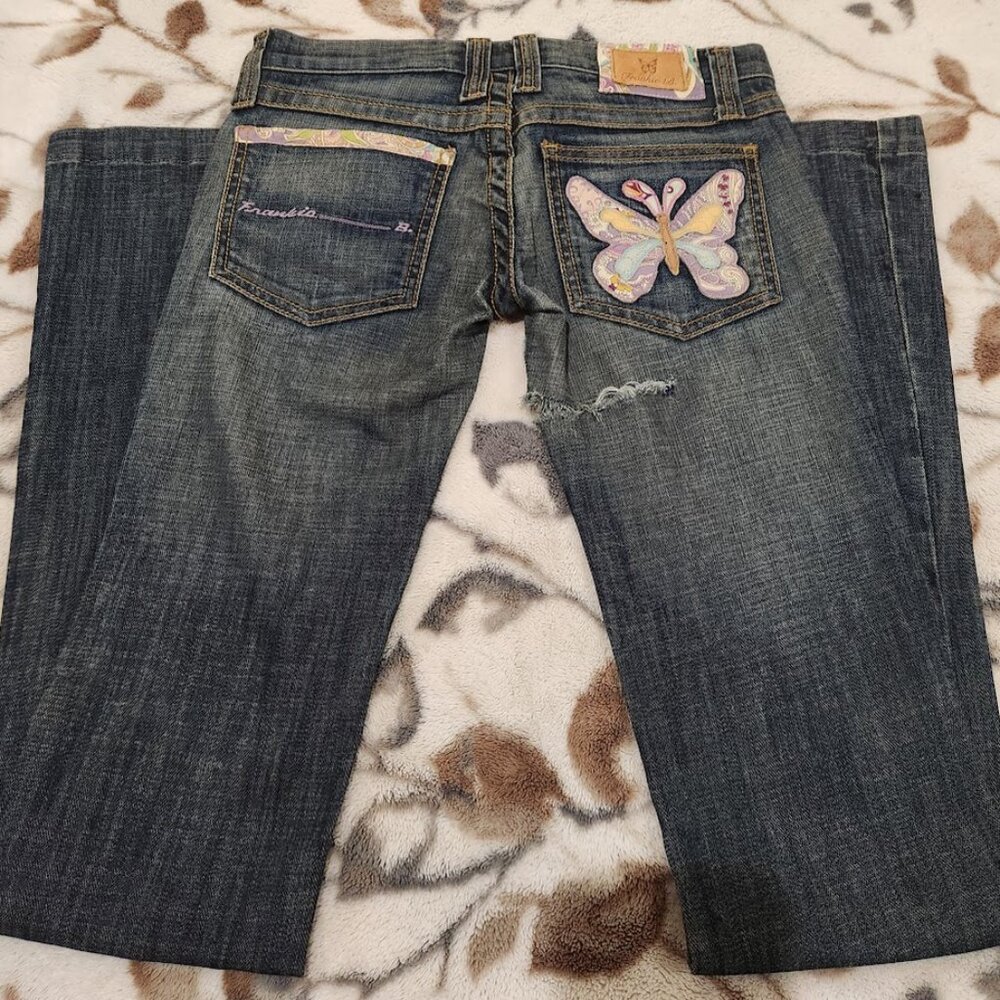 Frankie B Patchwork Edition Boot Cut Low Rise Jea… - image 5